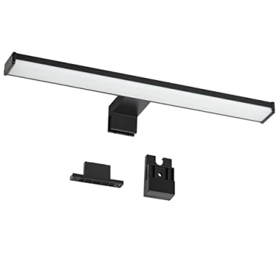 Afbeelding van Oktaplex Lighting LED spiegellamp zwart 40cm 3 in 1 montage 3000K warm wit 8W 570lm badkamer