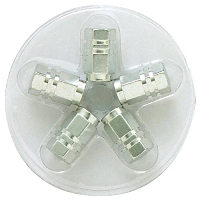 Afbeelding van Race Sport Ventieldoppen Hexagon Av Aluminium Zilver 5 Stuks