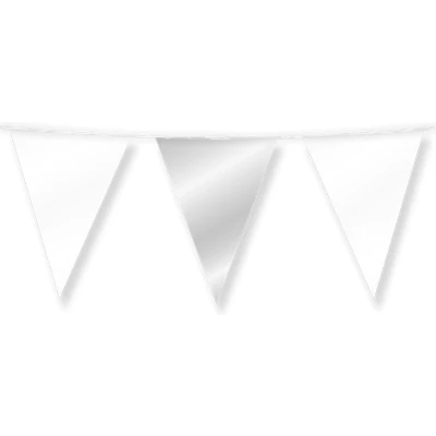 Afbeelding van Party Flags foil Pearl white and silver