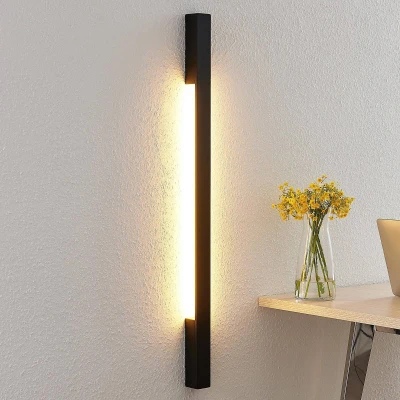 Afbeelding van Arcchio LED wandlamp 2lichts aluminium H: 91 cm zwart Inclusief lichtbronnen