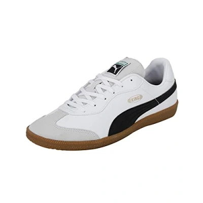 Afbeelding van Puma KING 21 IT Zaalvoetbalschoenen, Heren, Maat: 36, White/black Leer en imitatieleer