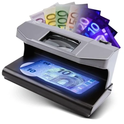 Afbeelding van OLYMPIA uv 588 bankbiljettentester met magnetische sensor en watermerkentest, 2 x leds, 3 W