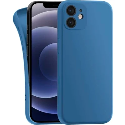 Afbeelding van MyGadget Beschermhoes compatibel met Apple iPhone 12 Mini, zachte en soepele hoes van TPU, extra dun licht, kleurrijk, beschermt tegen stoten krassen, donkerblauw