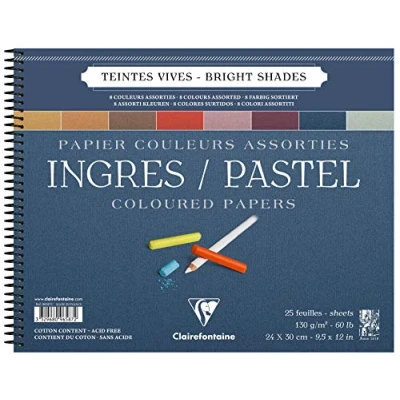 Afbeelding van Clairefontaine Ingres Pastelblok 130 gram 25 vel ringband 24 x 30 cm