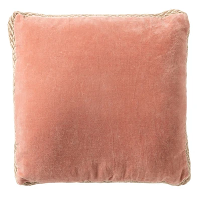 Afbeelding van Dutch Decor MANOE Sierkussen 45x45 cm effen kleur met rand van jute Muted Clay roze