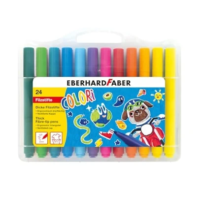 Afbeelding van Eberhard Faber viltstiften Jumbo 2mm 24 assorti kleuren EF 551224