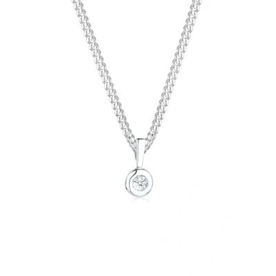 Afbeelding van Elli PREMIUM Dames Halsketting Cirkel Ronde Diamant (0.03 ct.) in 925 Sterling Zilver Rose Goud Plated