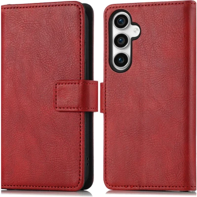 Afbeelding van iMoshion Hoesje Geschikt voor Samsung Galaxy S23 FE Met Pasjeshouder Luxe Bookcase Rood