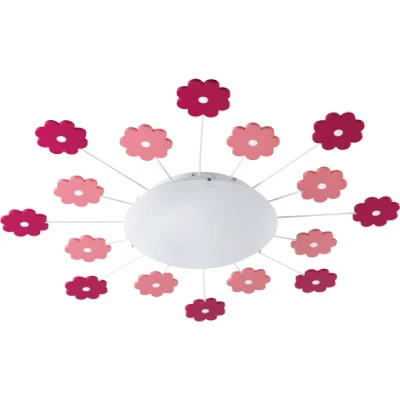 Afbeelding van EGLO Viki 1 Plafond en Wandlamp E27 Ø 61,5 cm Roze/Wit