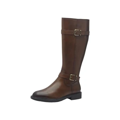 Afbeelding van Marco Tozzi Cowboy/Bikerlaarzen, Dames, Maat: 41, Cognac comb Leer