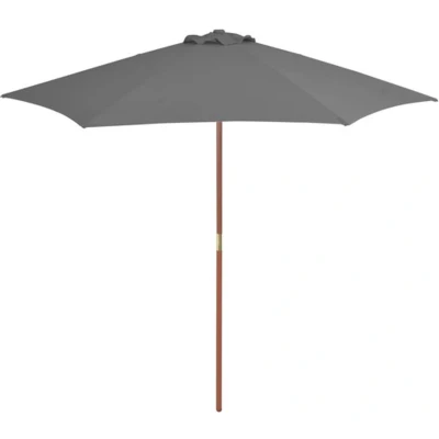 Afbeelding van Parasol met houten paal 270 cm antraciet