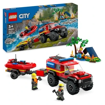 Image de LEGO® City 60412 le camion de pompiers 4x4 et canot sauvetage