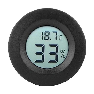 Afbeelding van Hygrometer Thermometer, Ingebouwde Digitale Mini Ronde LCD Vochtigheid Temperatuur voor Home Office (zwart)