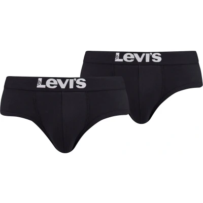 Afbeelding van Levi&#039;s Levis Men Solid Basic Brief 2p Boxershorts voor heren, 2 stuks, Zwart (Jet Black 884)