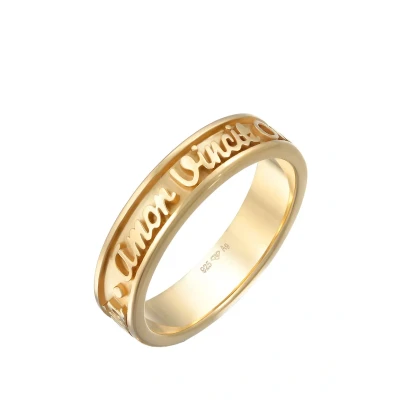 Afbeelding van Elli AMOR Vincit Omnia Ring goldcoloured, Dames, Maat: 54, Gold coloured