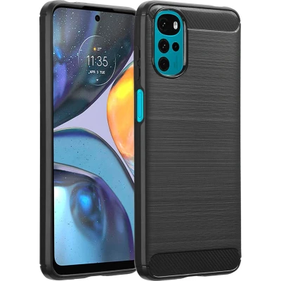 Afbeelding van imoshion Hoesje Geschikt voor Motorola Moto G22 Siliconen Brushed Backcover Zwart