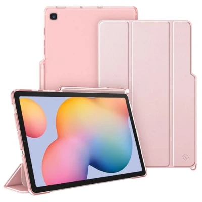 Afbeelding van Fintie Hoes voor Samsung Galaxy Tab S6 Lite, Silm Beschermhoes met transparante achterkant afdekking cover automatische slaap /waakfunctie Lite 10,4&quot; SM P610/ P615, Roségoud