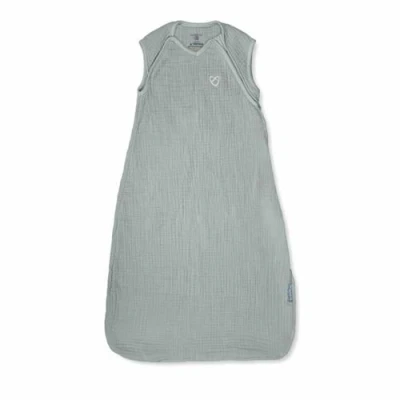 Image de Gigoteuse d&#039;Emmaillotage, sac de couchage Vert sauge en mousse coton, TOG 1. évolutive 3 a 18 mois certifié oeko Tex