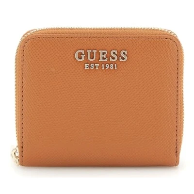 Afbeelding van GUESS Portemonnee Laurel II SLG Small Zip Around Wallet Light Cognac Lichtbruin