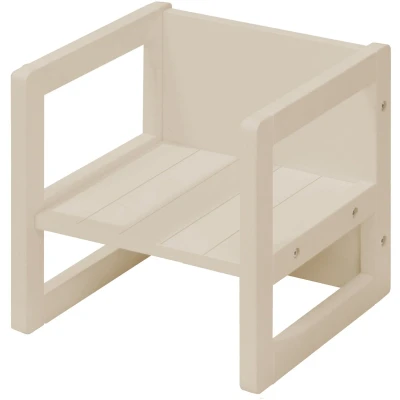 Afbeelding van roba Kinderkrukje Landhuisstijl Omkeerbaar Krukje met 3 Zithoogtes Beige / Kasjmier