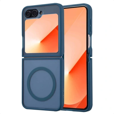 Afbeelding van imoshion Hoesje Geschikt voor Samsung Galaxy Z Flip 6 Color Guard Backcover MagSafe Donkerblauw