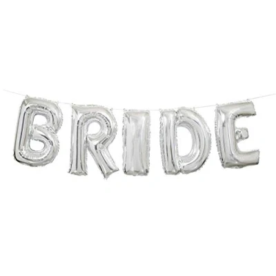 Afbeelding van Unique Party 53682 Zilveren aluminium ballonbanner set voor bruid