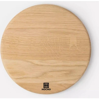 Afbeelding van HOCHO Snijplank Kubo Eikenhout Ø 220x15mm Tijdloos Design