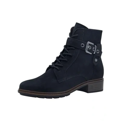 Afbeelding van Tamaris Veterboots, Dames, Maat: 40, Navy nubuc Leer/ synthetisch