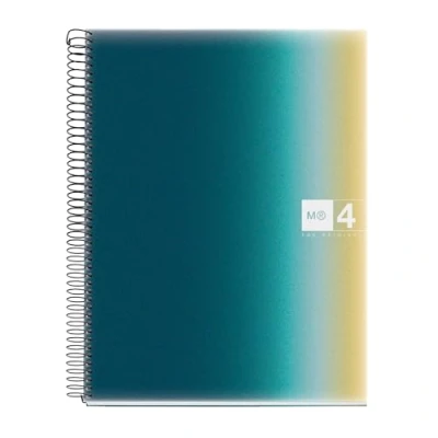 Afbeelding van Miquelrius Notitieboek A4, geruit 5 mm, 120 vellen van 70 g/m², 4 gekleurde strepen, microgeperforeerde spiraalbinding, polypropyleen omslag, gaten, A4 Aurora Iceland Notebook