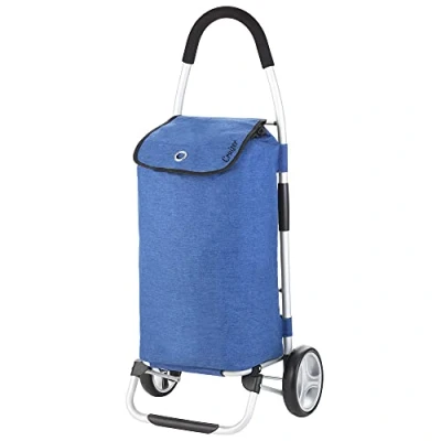 Afbeelding van ShoppingCruiser Foldable Boodschappentrolley 45 ltr Opvouwbare boodschappenwagen Afneembare boodschappentas Blauw