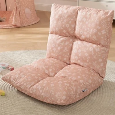 Afbeelding van howa 2 in 1 Kinderfauteuil + Kinderlounger Vloerstoel vor Kinderen 6 voudig verstelbare rugleuning &quot;flowers&quot; 86012