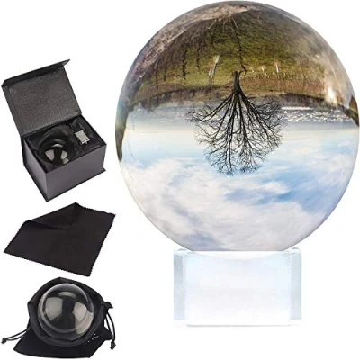 Afbeelding van Belle Vous K9 Kristallen Bal 80mm 8cm Fotografie met Standaard, Veolours Tasje, Microfiber Doekje en Geschenkdoos Heldere Bol Lens Voor Fotos Glazen Geschikt Meditatie
