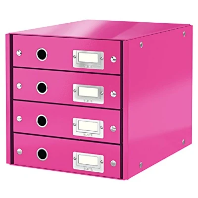 Afbeelding van Leitz Wow Click &amp; Store 60490023 archiefblok met 4 laden, A4, roze