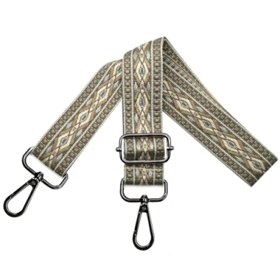 Afbeelding van Verstelbare schouderriem voor damestassen, verwisselbare tassenriem, breedte 3,8 cm, met zwarte karabijnhaak, schoudertas, donkerkaki, N38
