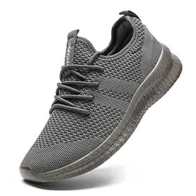 Afbeelding van Fujeak Wandelschoenen voor heren, sportschoenen, sneakers, hardloopschoenen, tennisschoenen, vrijetijdsmode, licht, ademend, instapschoenen, Donkergrijs