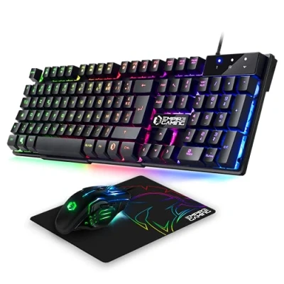 Afbeelding van EMPIRE gaming Set 3 in 1 MK800 toetsenbord Azerty RGB 105 toetsen 19 anti ghosting muis met achtergrondverlichting 2400 dpi muismat PC PS4 PS5 Xbox One/Series Mac