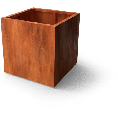 Afbeelding van Plantenbak Quadra Cortenstaal 800x800x800mm (LxBxH) Materiaaldikte 2mm.