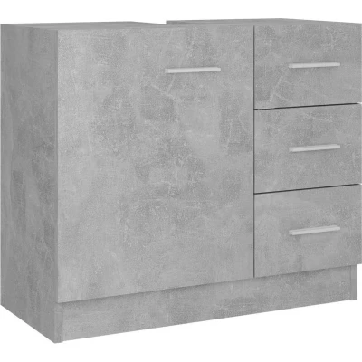 Afbeelding van Wastafelkast 63x30x54 cm spaanplaat betongrijs