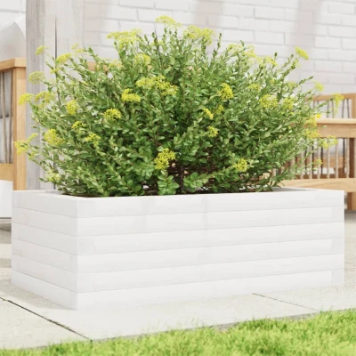 Afbeelding van Plantenbak 70x40x23 cm massief grenenhout wit