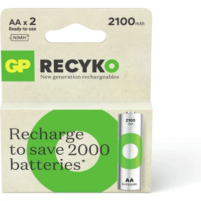 Afbeelding van GP Batteries Nab??jec?? bat. ReCyko 2100 AA (HR6) 2ks (2 Pcs., AA, 2100 mAh), Batterijen