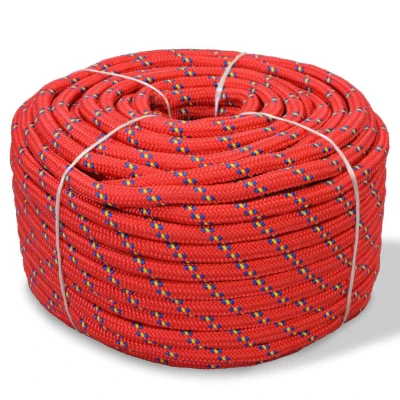 Afbeelding van Boot touw 6 mm 100 m polypropyleen rood