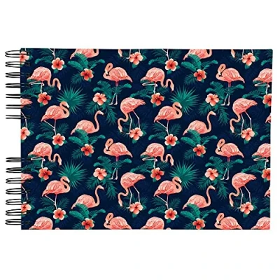 Afbeelding van Exacompta Art. Nr. 16703E spiraalalbum Flamingo 150 foto&#039;s 50 witte pagina&#039;s formaat 32x22 cm omslag bekleed met hoogglansfolie Pink bedrukt FSC® gecertificeerd