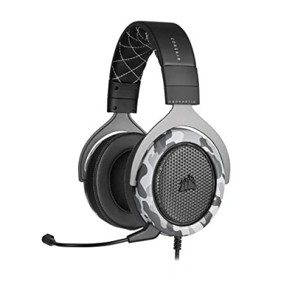 Afbeelding van Corsair Haptic HS60 Gaming headset met bas, stereo, traagschuim, afneembare microfoon, compatibel Windows Sonic Discord, voor pc, arctische camouflage