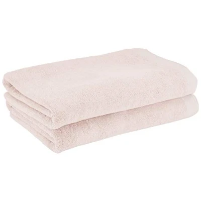 Afbeelding van Heckett &amp; Lane 2 pack katoen strandlakens roze 90x180 luxe uitstraling huidvriendelijk en duurzaam