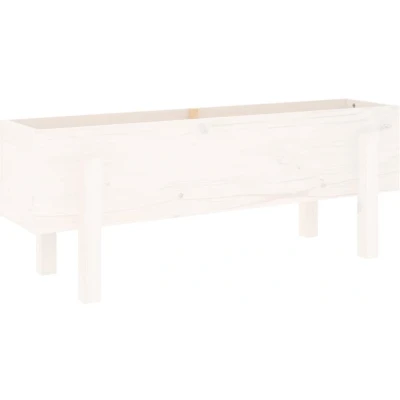 Afbeelding van vidaXL Plantenbak verhoogd 101x30x38 cm massief grenenhout wit