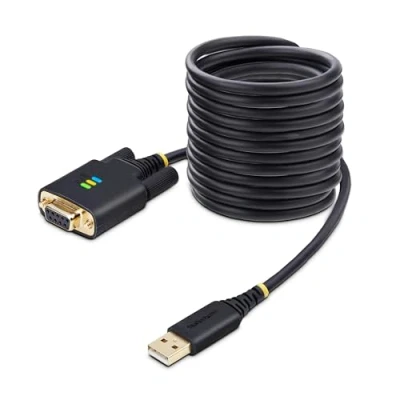Image de StarTech.com 10ft (3m) USB to Null Modem Serial Adapter Cable, Interchangeable DB9 Screws/Nuts, COM Retention, A RS232, FTDI, Level 4 ESD Protection, Windows/macOS/ChromeOS/Linux Rugged TPE Construction (1P10FFCN SERIAL) Câble / série