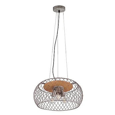 Afbeelding van Trio leuchten LED Hanglamp Hangverlichting E27 Fitting 3 lichts Rond Antiek Nikkel Aluminium