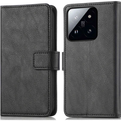 Afbeelding van imoshion Hoesje Geschikt voor Xiaomi 14T Pro Met Pasjeshouder Luxe Bookcase Zwart