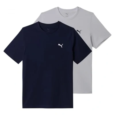 Afbeelding van Puma ESS LOGO TEE 2 PACK Tshirt basic, Heren, Maat: Medium, White/navy