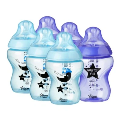 Image de Pack de 6 biberons pour garçon Tommee Tippee Closer to Nature 260 ml